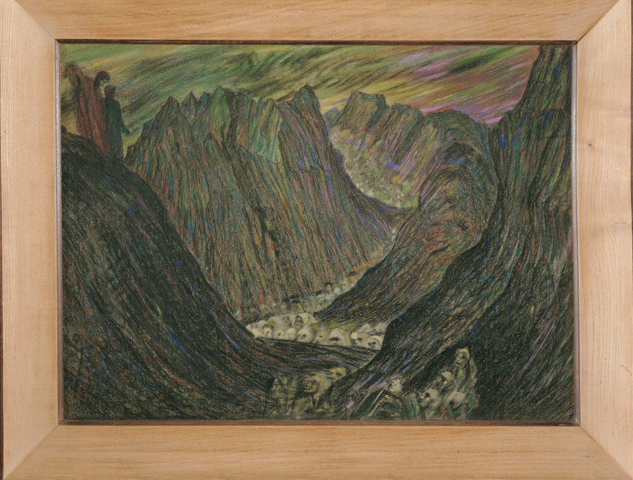 Dante et Virgile aux enfers - 地狱中的但丁和维吉尔：身着金色铅袍的受诅咒者游行......（粉彩画） 作者 亨利·德格鲁