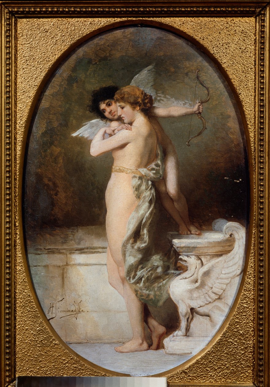 美与爱亨利克-西米拉兹基（Henryk Siemiradzki，1843-1902 年）的画作，布面油画 作者 亨利克·西米拉德斯基（Henryk Siemieradzki）