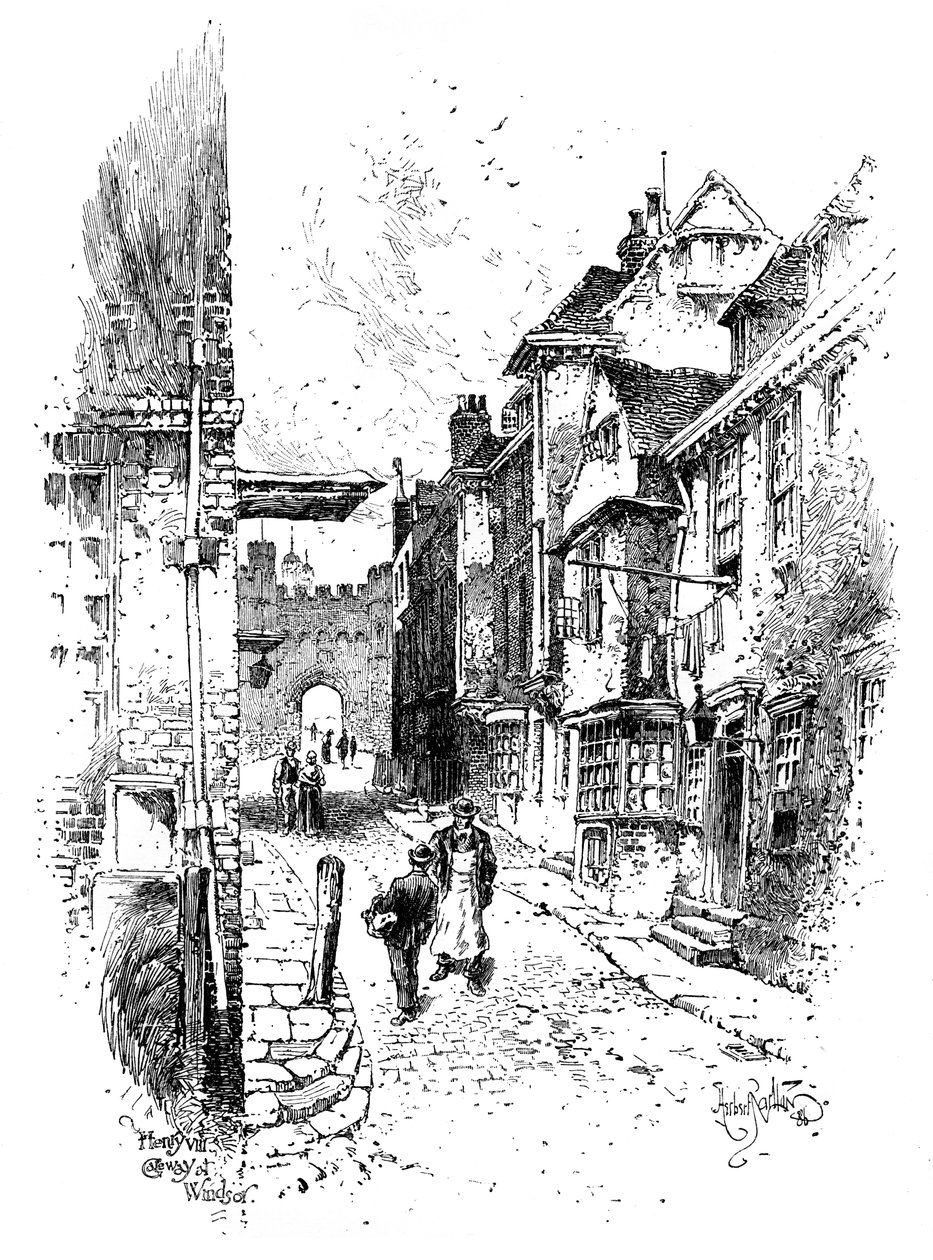 亨利八世的门户，温莎城堡，c1888。 作者 赫伯特·亚瑟