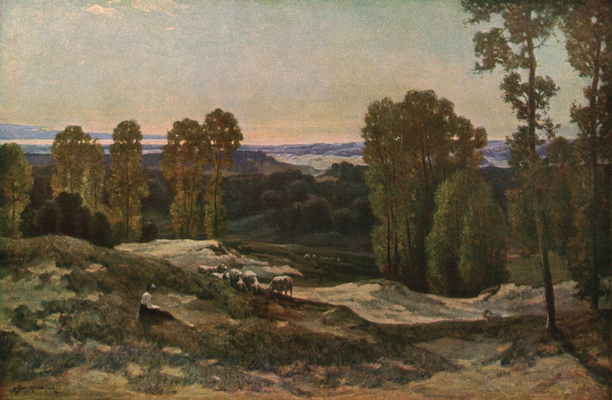 沙丘中的牧场，法国加来，1908年，c1930年。 作者 赫伯特·休斯·斯坦顿