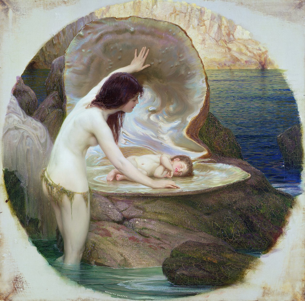 水宝宝，c.1900（布面油画） 作者 赫伯特·詹姆斯·德雷珀