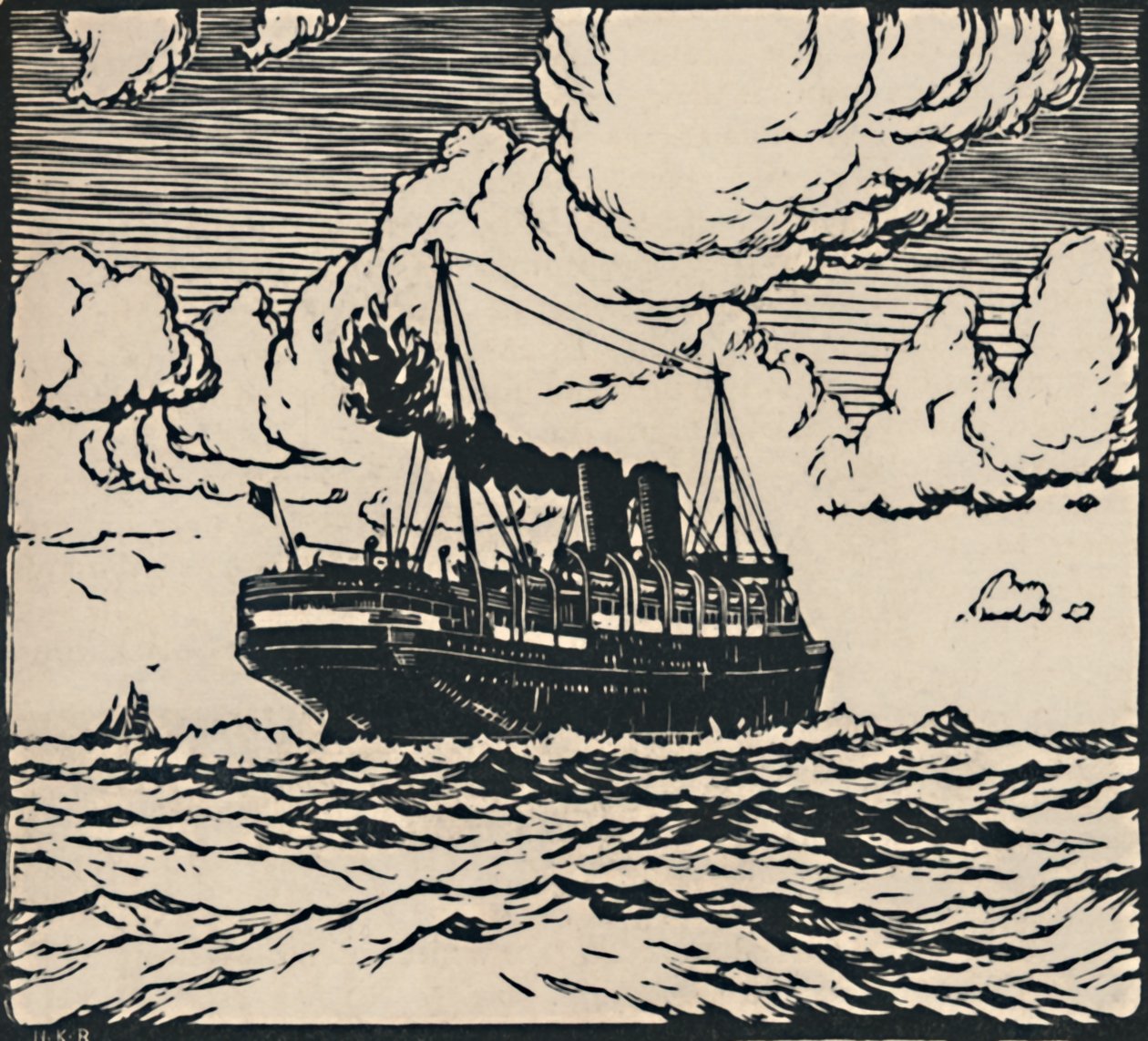 海上蒸笼，1919年 作者 赫伯特·克尔·洛克