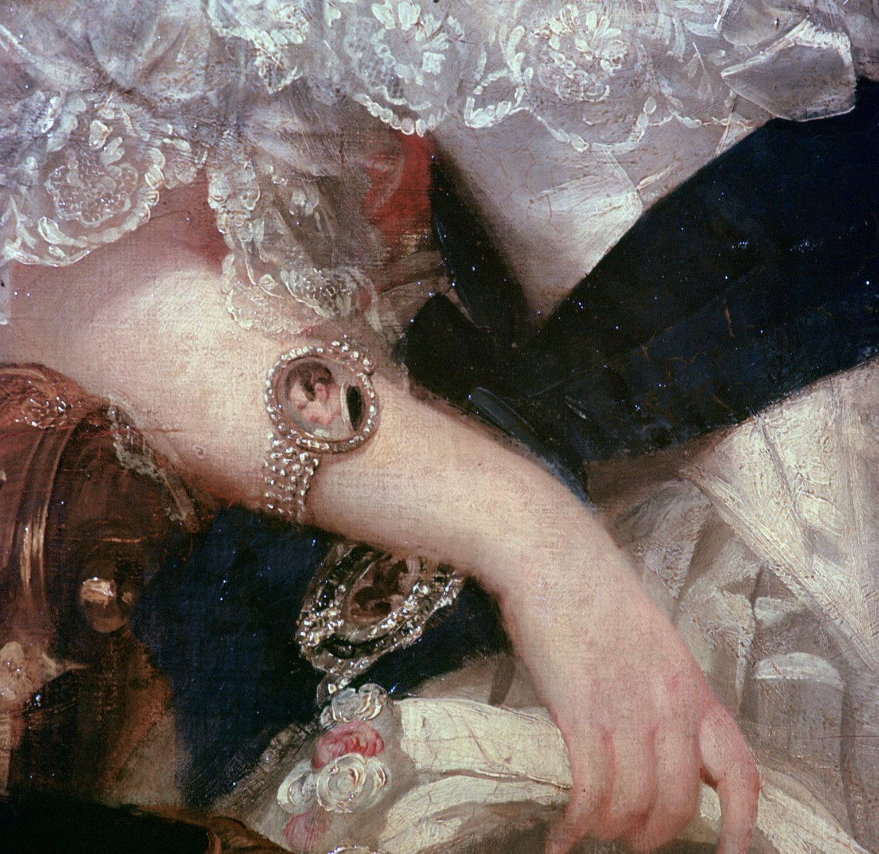 维多利亚女王画像的细节，1841年 作者 赫伯特·路德·史密斯