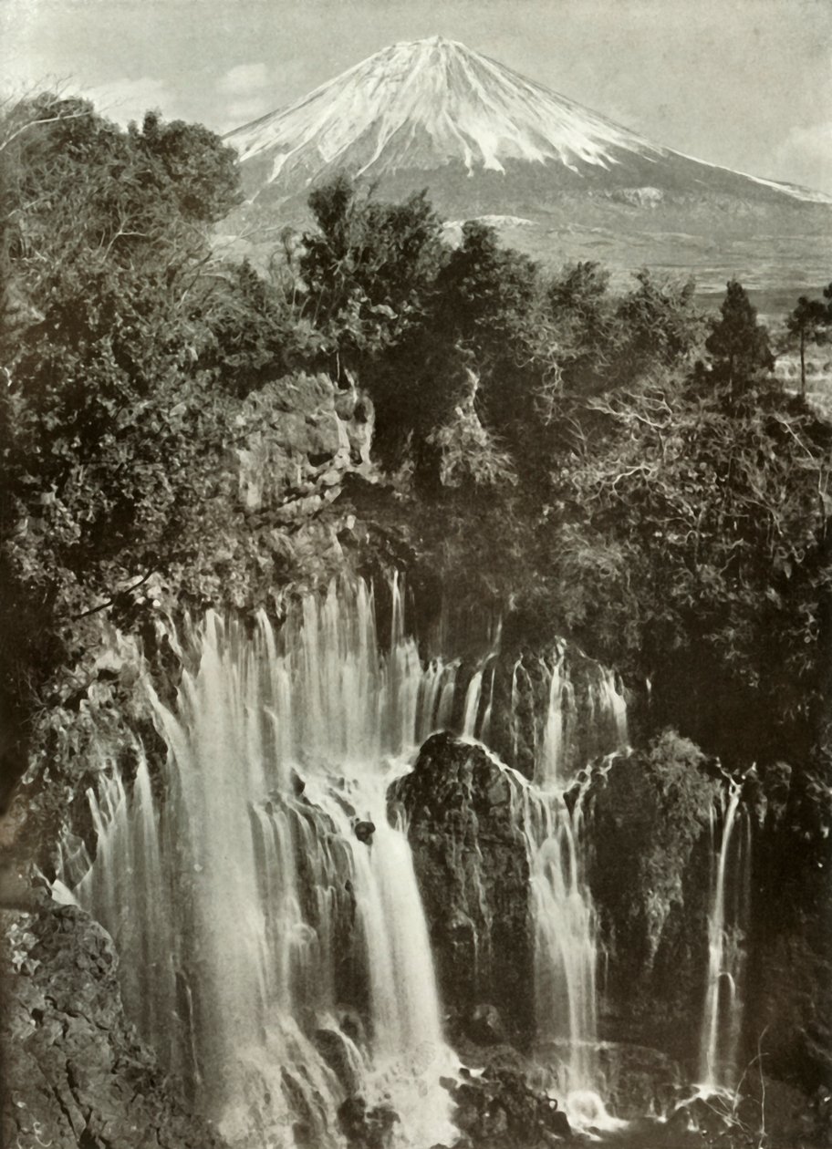 富士山和伊东瀑布（Shira-Ito Waterfall），1910年。 作者 赫伯特·庞廷