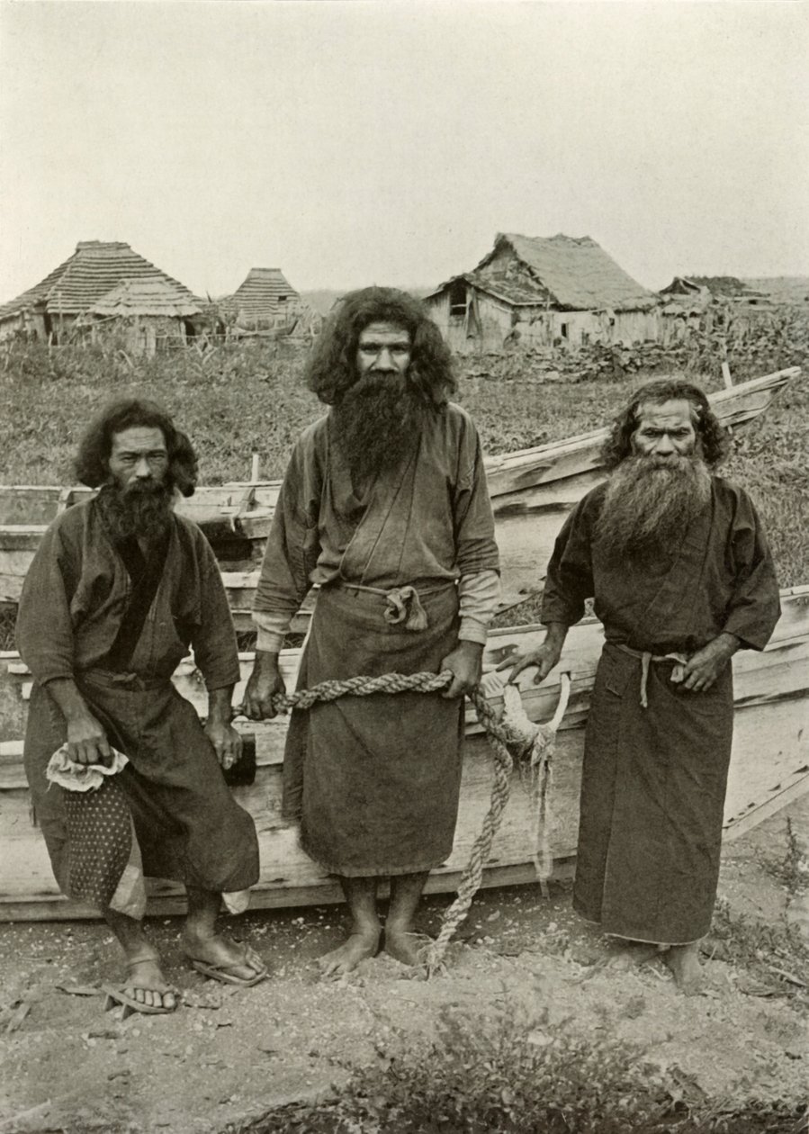 哈普·孔诺（Happu Konno），《中心猎人》和两位阿伊努渔民，1910年。 作者 赫伯特·庞廷