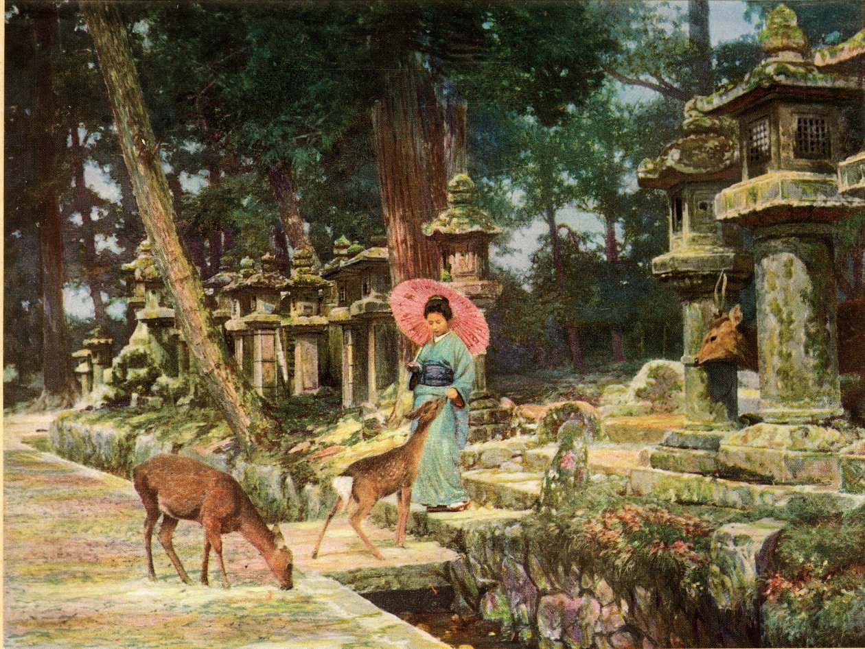 奈良，旧日本的心脏，1910年。 作者 赫伯特·庞廷