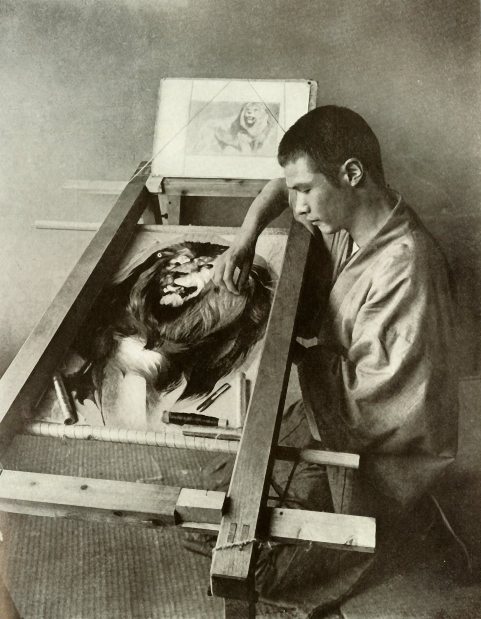 刺绣者，1910年。 作者 赫伯特·庞廷