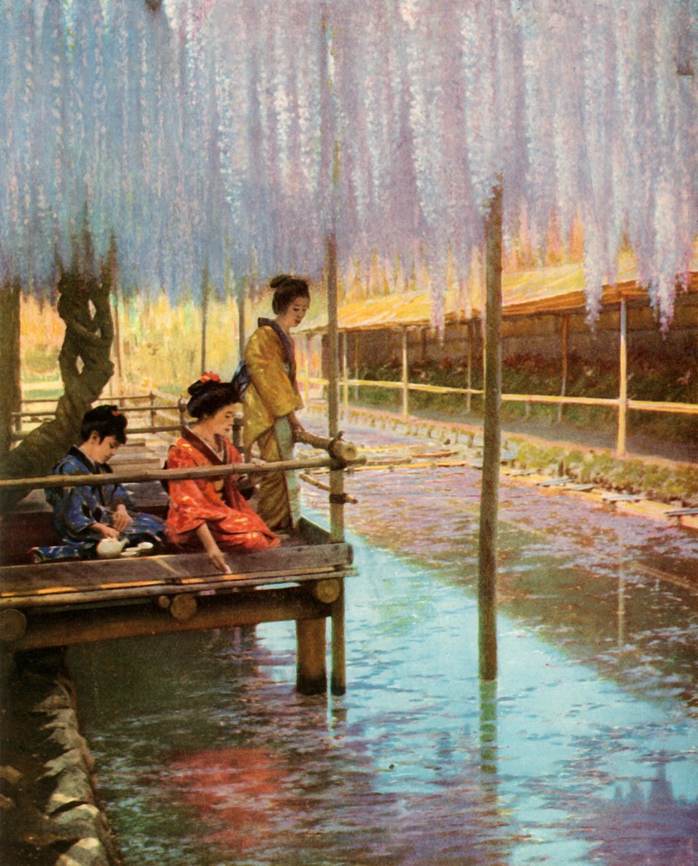 在紫色紫藤之下，1910年。 作者 赫伯特·庞廷