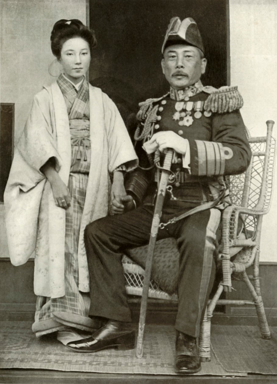 上村副上将和他的女儿星子（Hoshiko），1910年。 作者 赫伯特·庞廷