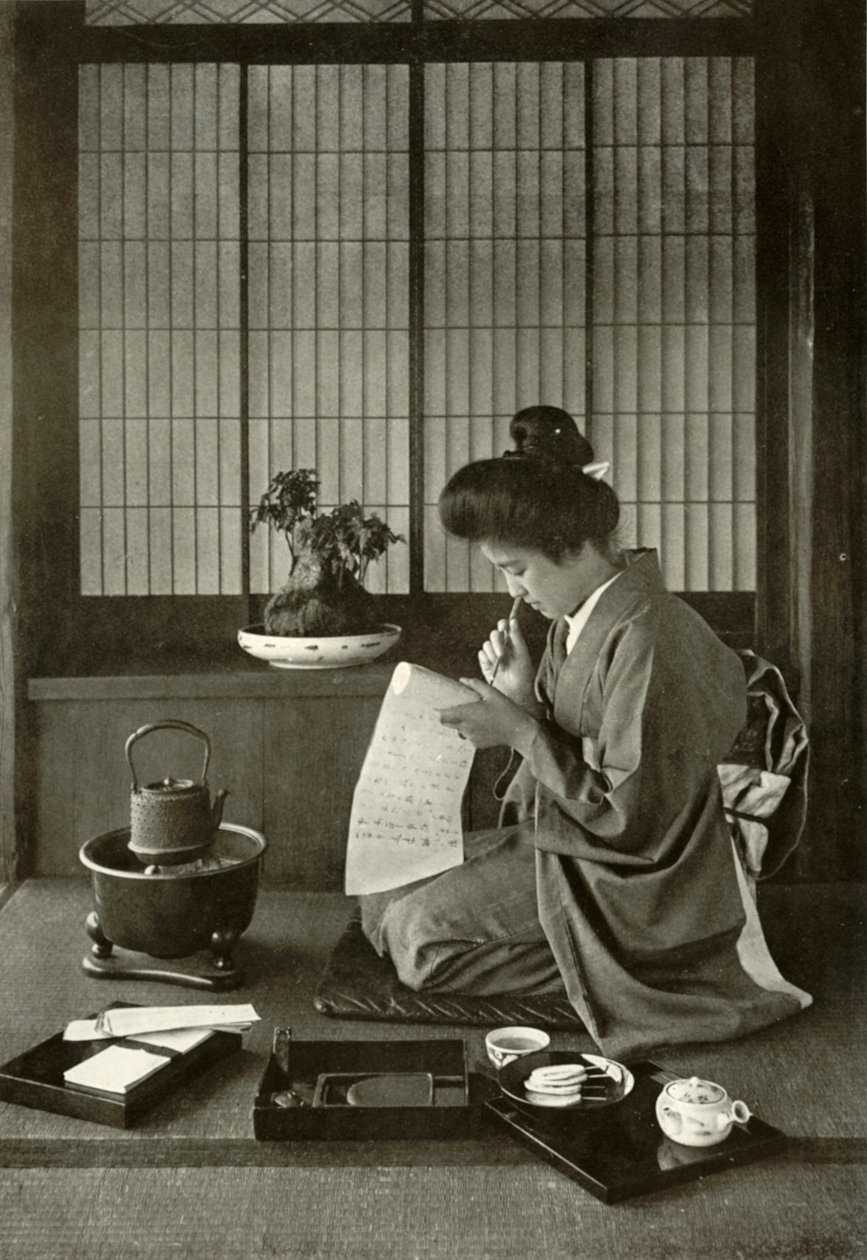 写一封信，1910年。 作者 赫伯特·庞廷