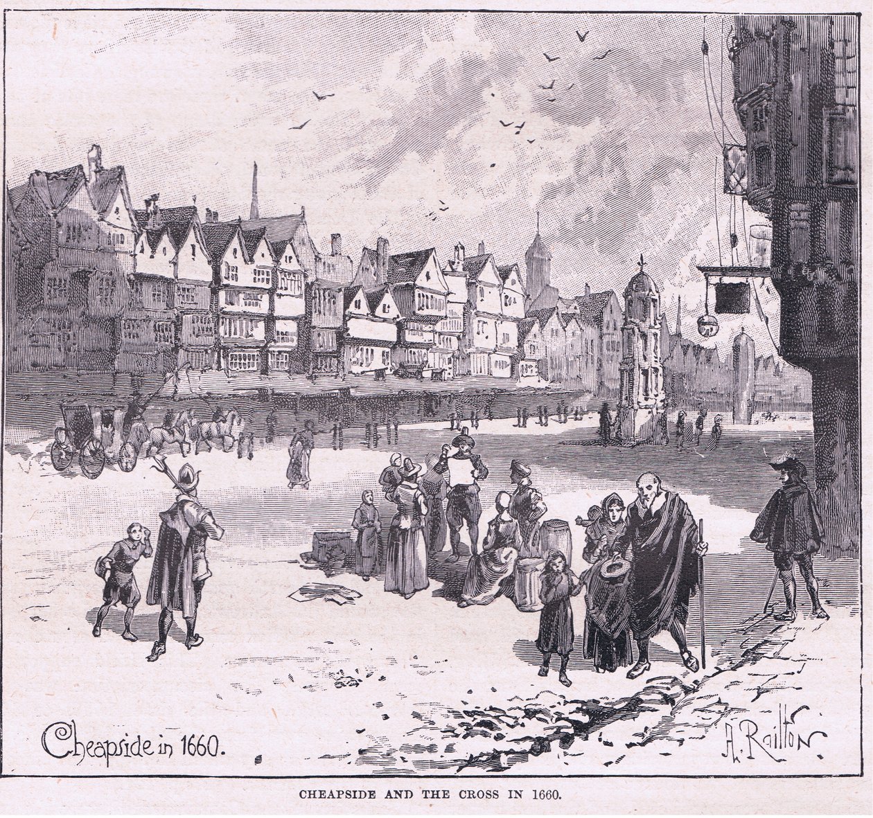 Cheapside公元1660年 作者 赫伯特·雷顿