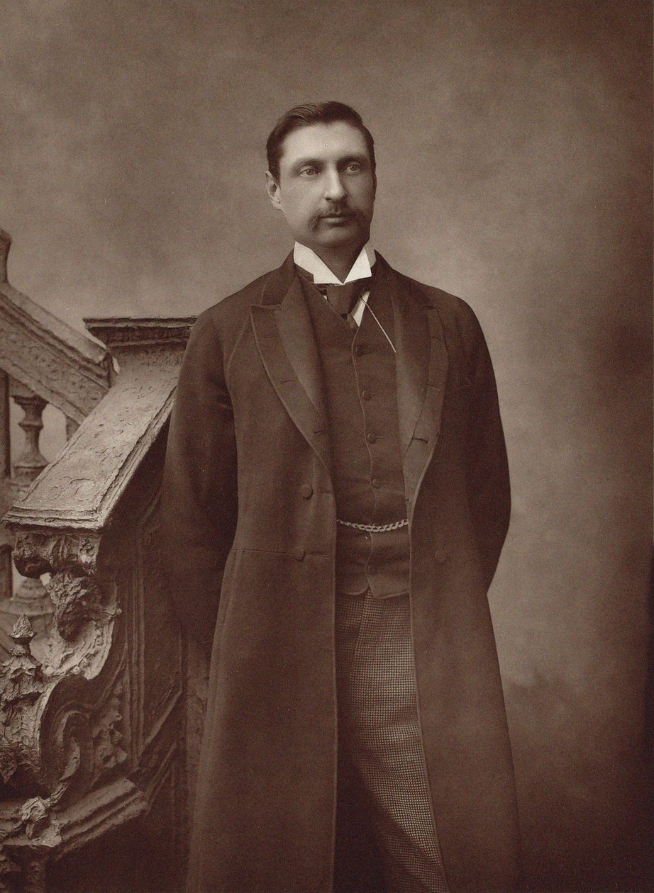 作家Henry Rider Haggard爵士的肖像，1856-1925。 作者 赫伯特·罗斯·巴罗德