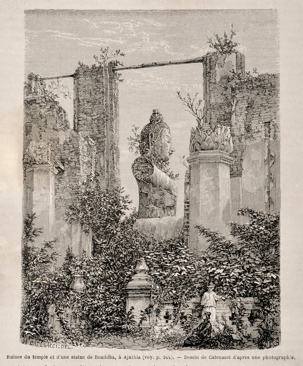 Wat Phra Mongkok Bopit，Ayutthaya废墟 作者 赫尔克里·卡特纳西（Hercule Catenacci）