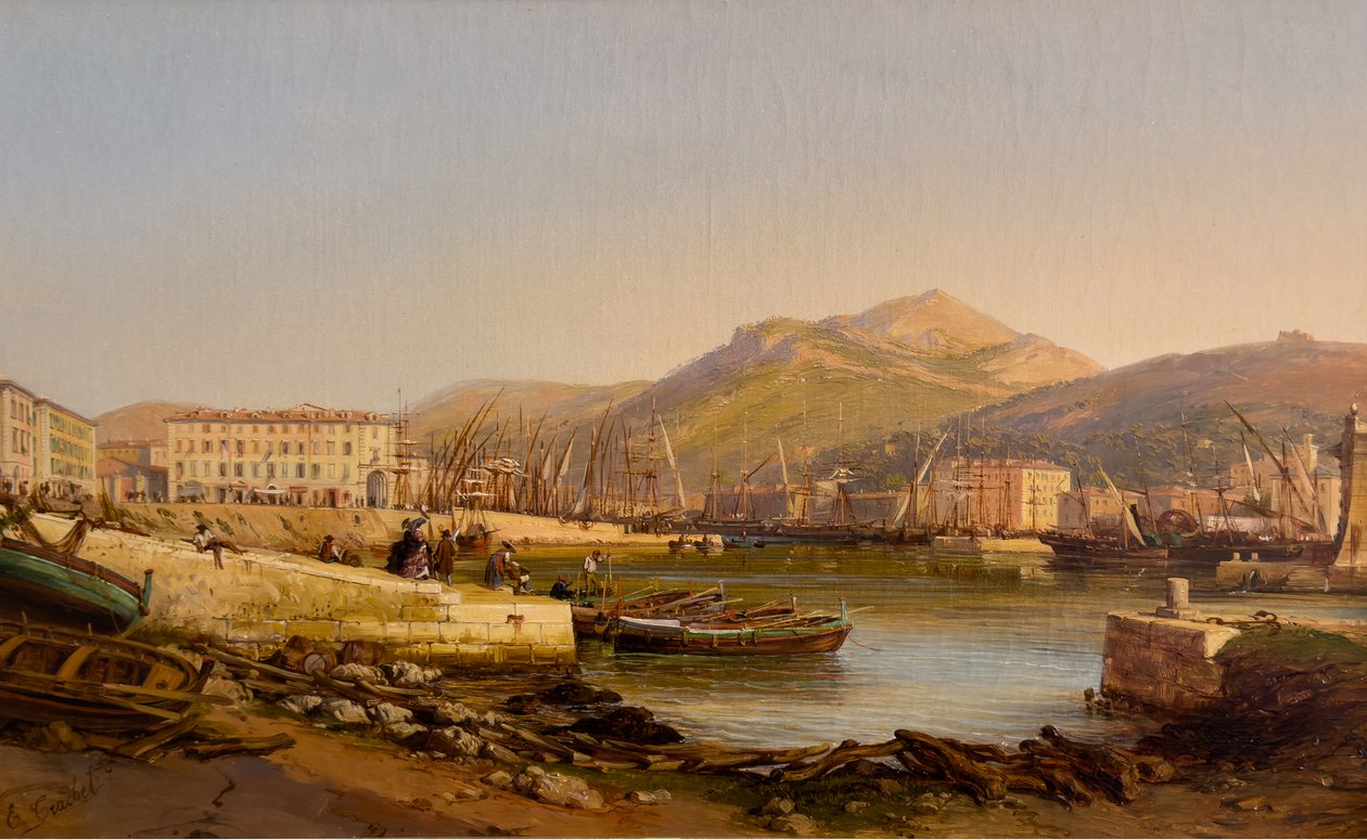 尼斯港，约 1860 年（布面油画） 作者 赫尔克里·特拉切尔