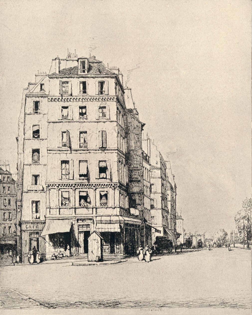 码头上的老房子，1915年 作者 赫尔曼·阿伯·韦伯斯特