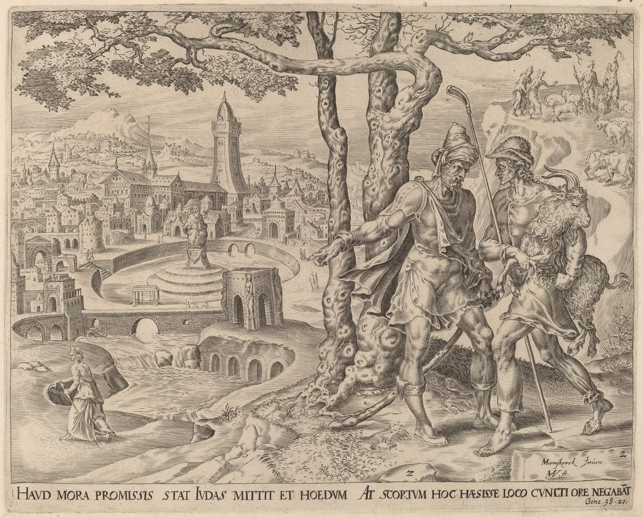 亚都兰人希拉与孩子 作者 Herman Jansz Muller 在 Maerten van Heemskerck 之后