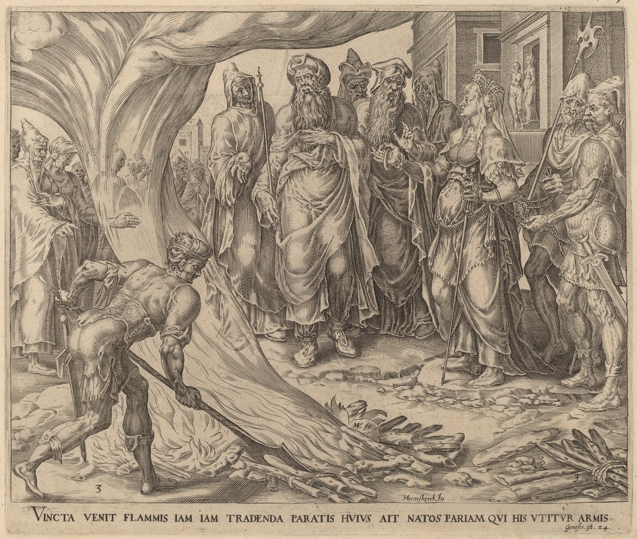 他玛被带去执行死刑 作者 Herman Jansz Muller 在 Maerten van Heemskerck 之后