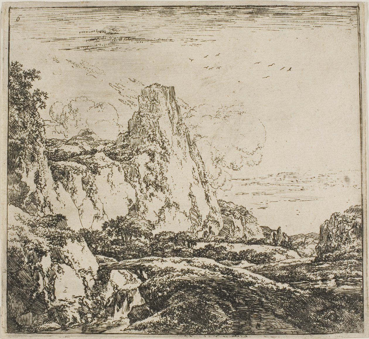 岩石附近的小桥》，选自《一组风景》系列 作者 赫尔曼·奈温克斯