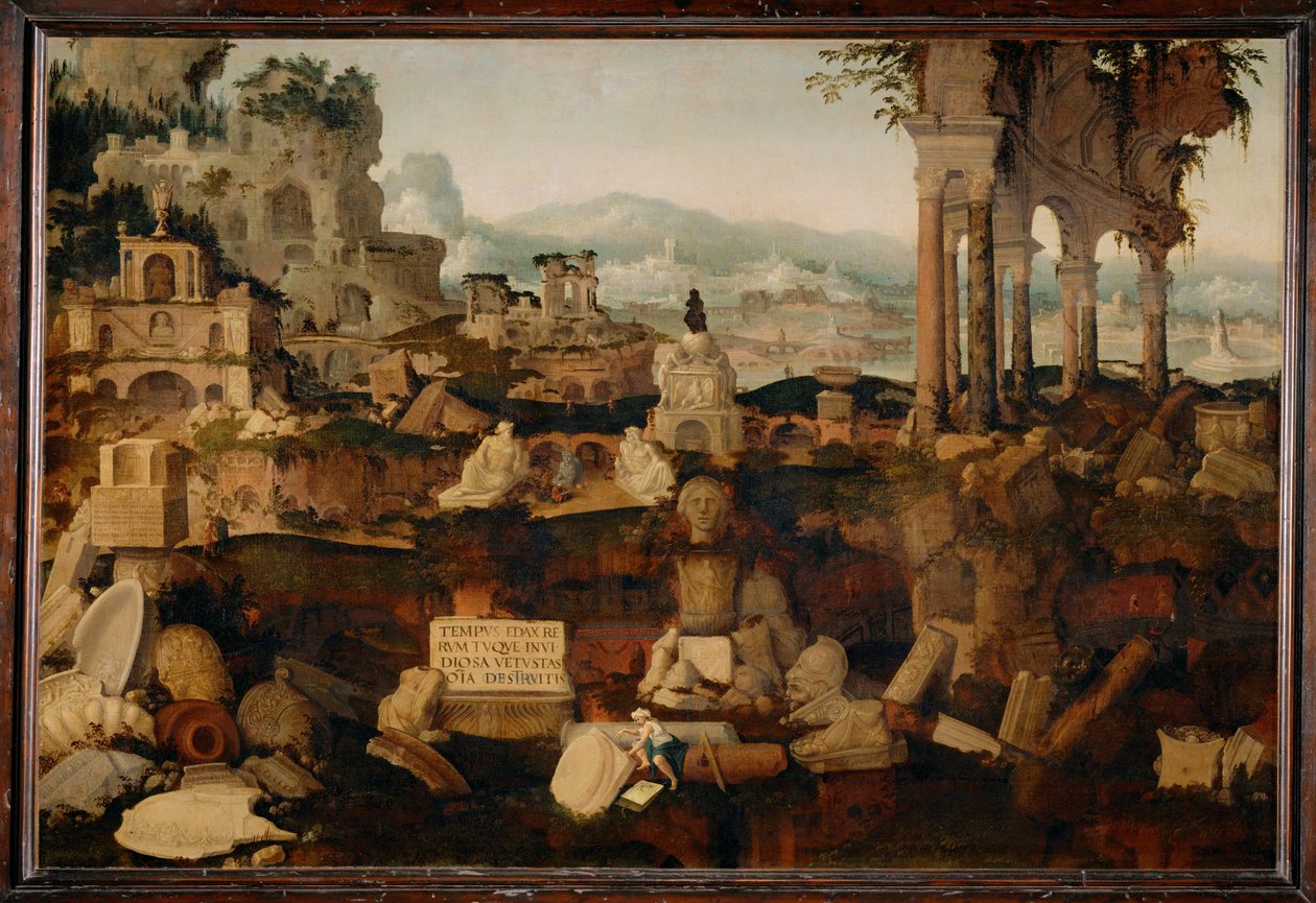 有古迹的风景......（布面油画） 作者 赫尔曼·波胡斯（Herman Posthumus）