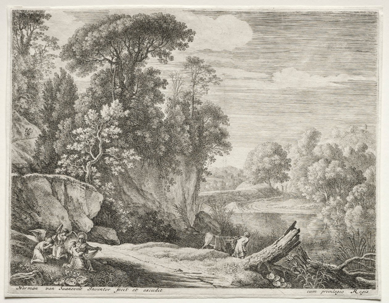 驴带领到河边，c。 1652-1654。 作者 赫尔曼·范·斯旺涅夫特