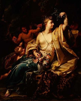 带有putto，satyrs和若虫的Bacchante 作者 赫尔曼·范·德·迈恩