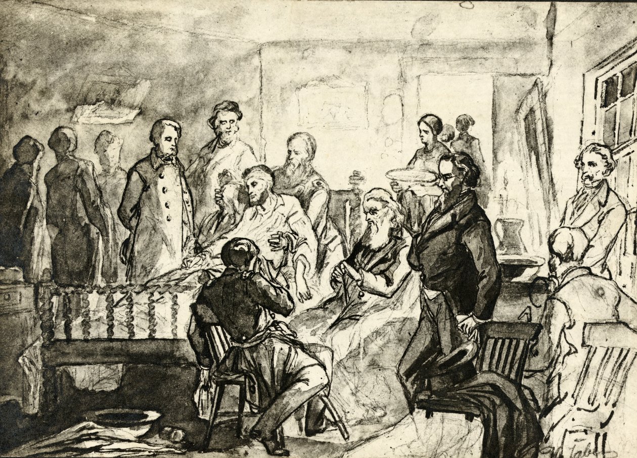 亚伯拉罕·林肯在他的死亡床上，1865年 作者 赫尔曼·法伯