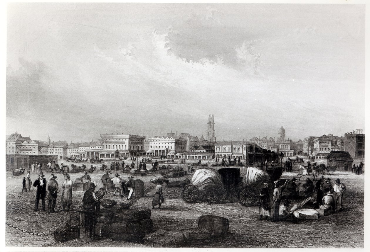 Am Kai Levee in New Orleans，1840（bw photo） 作者 赫尔曼·迈耶