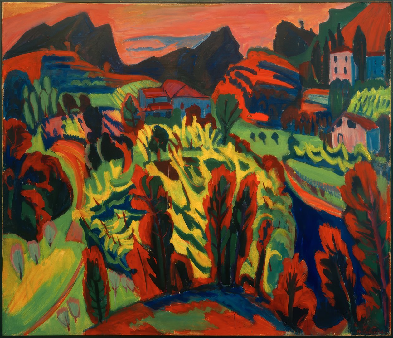 提契诺州山风景 作者 赫尔曼·谢勒（Hermann Scherer）