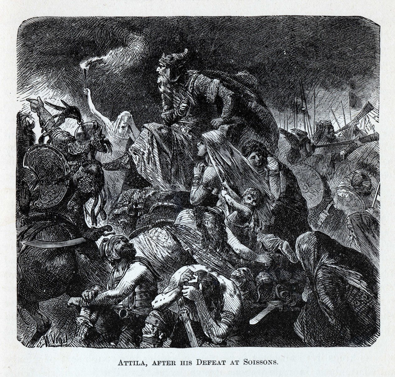 阿提拉（Attila）在Soissons战败后于1882年 作者 赫尔曼·沃格尔
