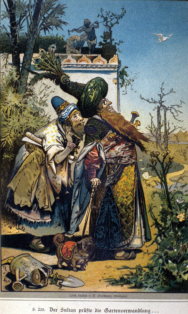 Illustration of Vogel for the tale of brothers Jacob (1785-1863) and Wilhelm (1786-1859) Grimm: “The Old Sultan” 作者 赫尔曼·沃格尔