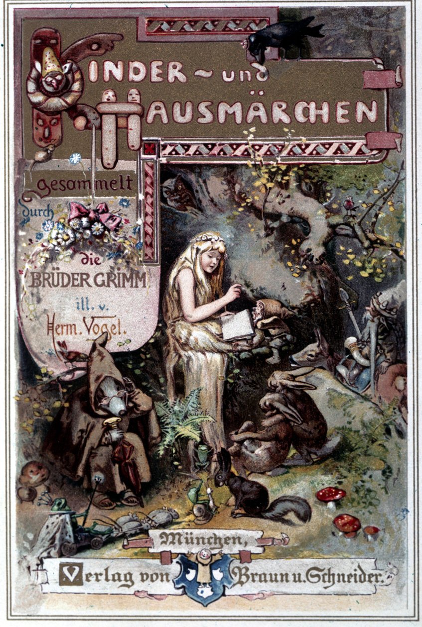 Kinder und hausmarchen（童年和家庭的故事）1812：格林兄弟的寓言。 Hermann Vogel 1894 年的封面描绘了白雪公主。 作者 赫尔曼·沃格尔
