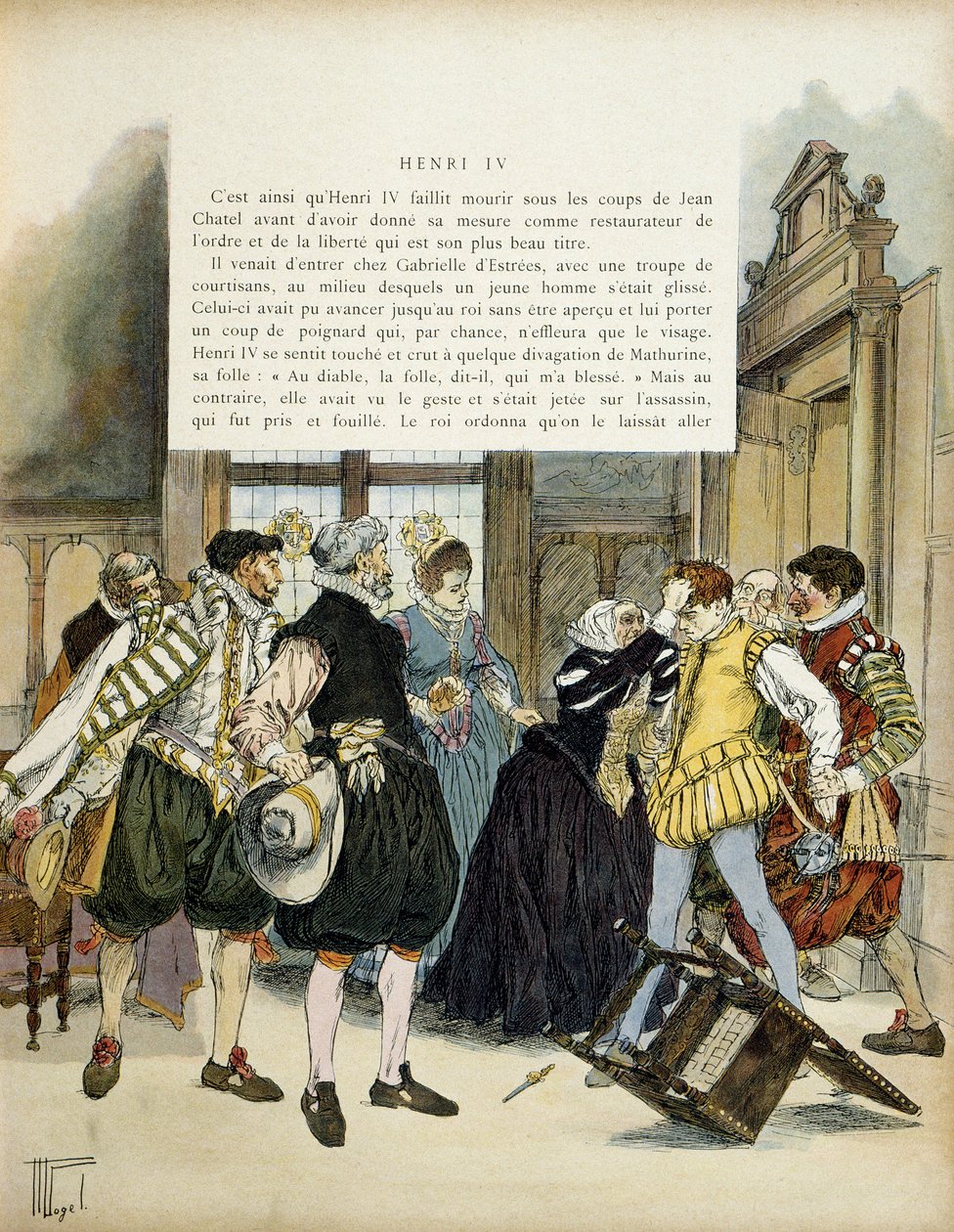 Jean Chatel（1575-1594）于 1594 年 12 月 27 日袭击了加布里埃尔·德埃斯特里（Gabrielle d