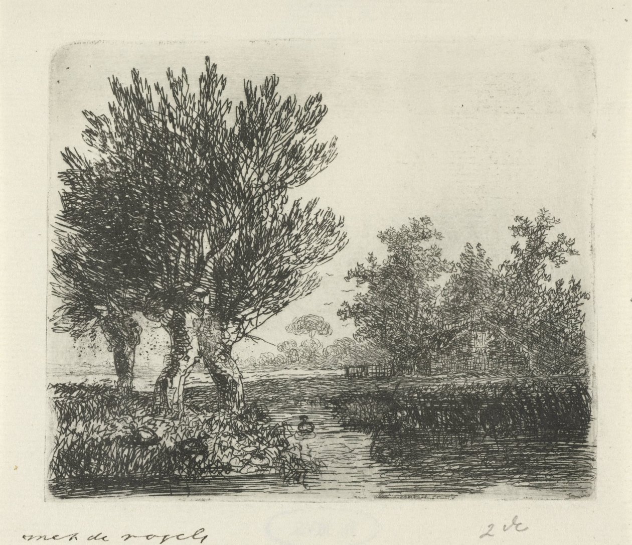 水边的三棵花粉柳 作者 Hermanus Jan Hendrik van Rijkelijkhuysen