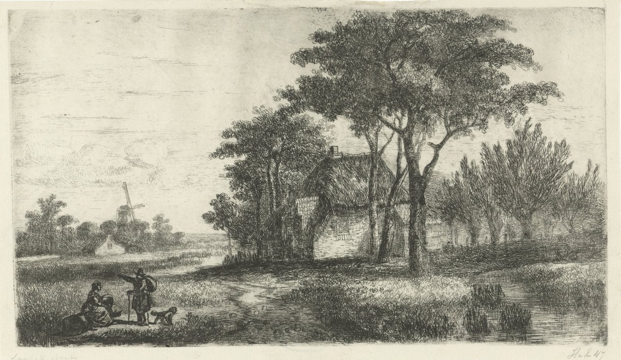 徒步旅行者的风景 作者 Hermanus Jan Hendrik van Rijkelijkhuysen