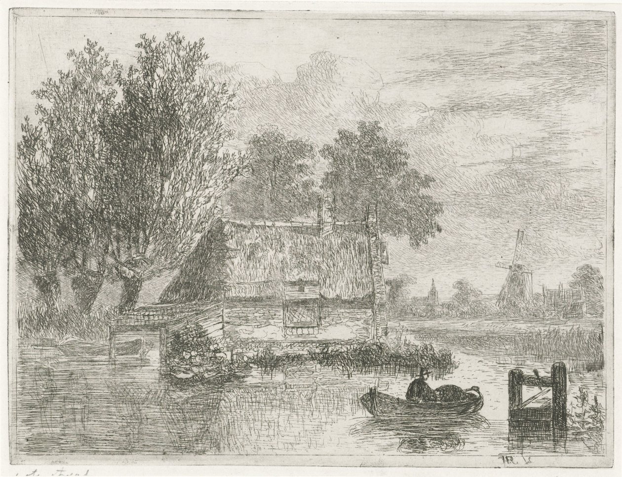 船上拿着木桶的男子 作者 Hermanus Jan Hendrik van Rijkelijkhuysen