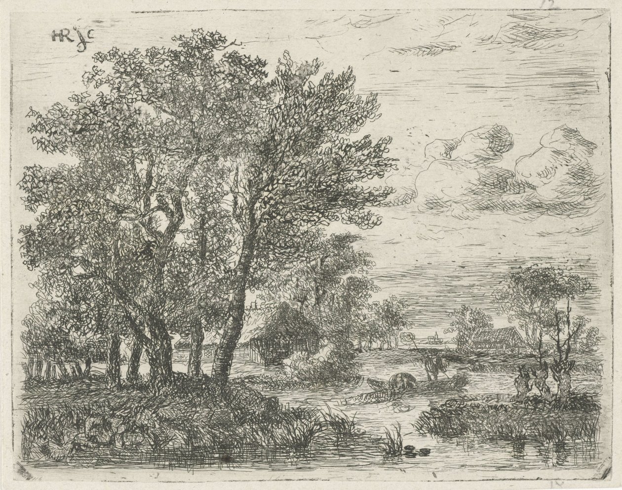 船上的渔民 作者 Hermanus Jan Hendrik van Rijkelijkhuysen