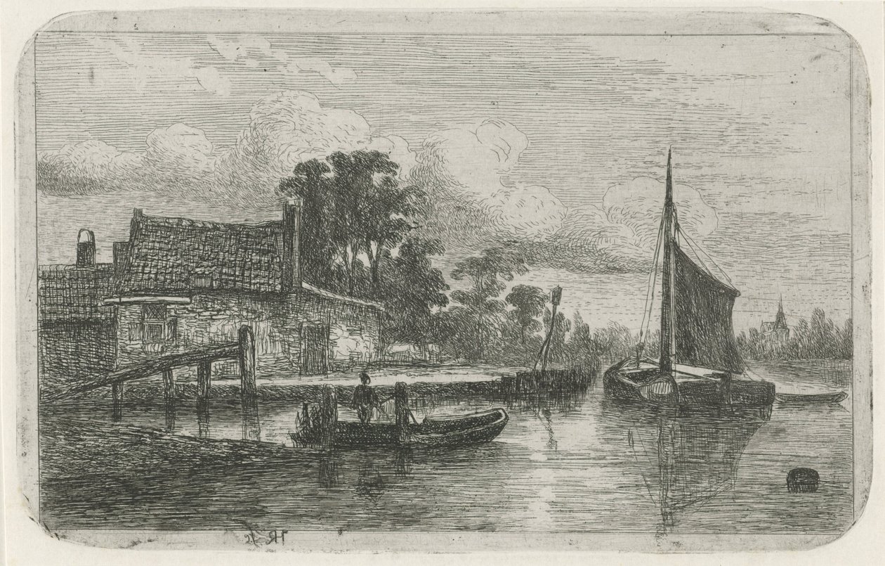 海滨帆船 作者 Hermanus Jan Hendrik van Rijkelijkhuysen