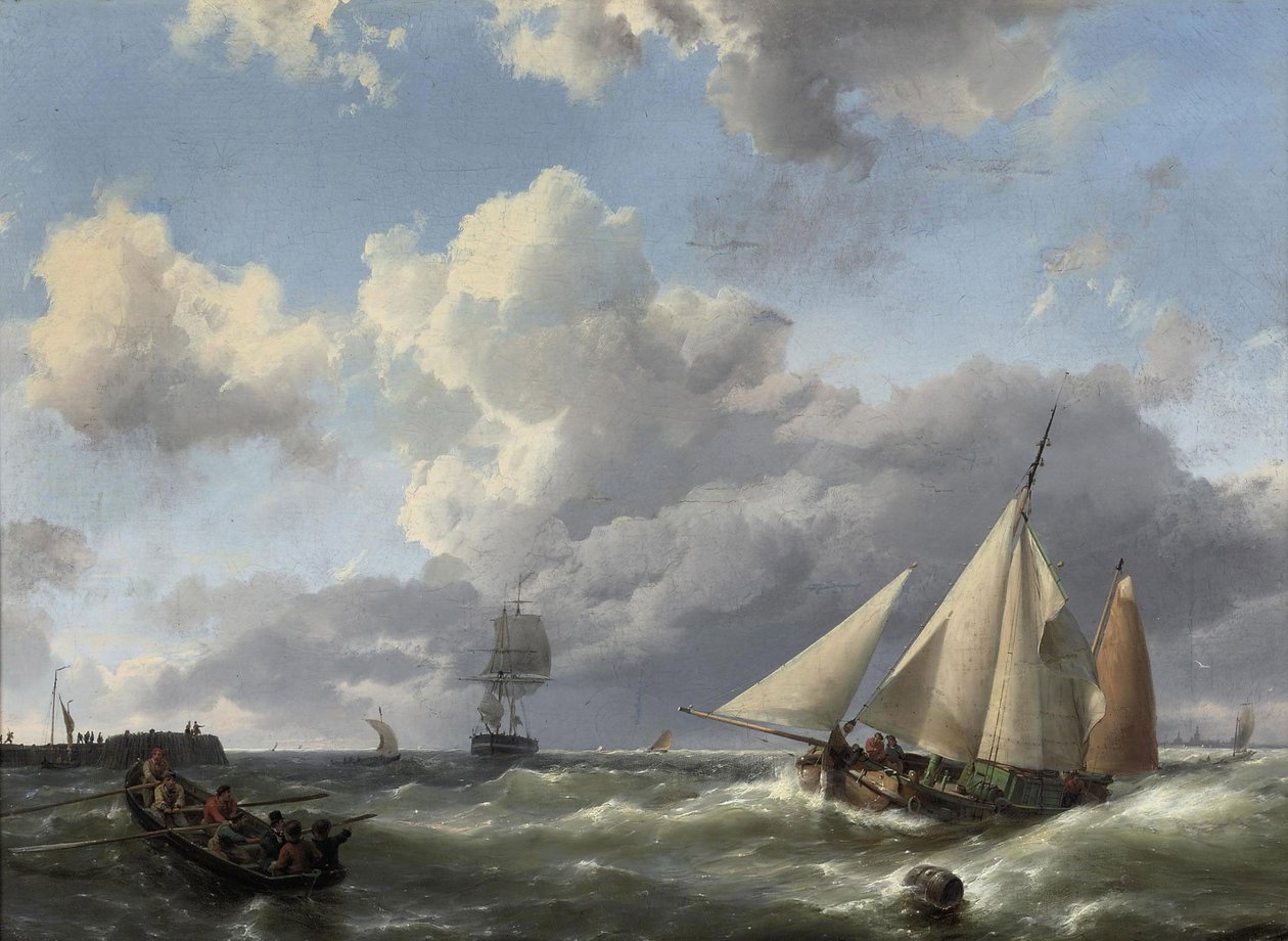 驶向海港 作者 赫曼努斯·科克科克（Hermanus Koekkoek）