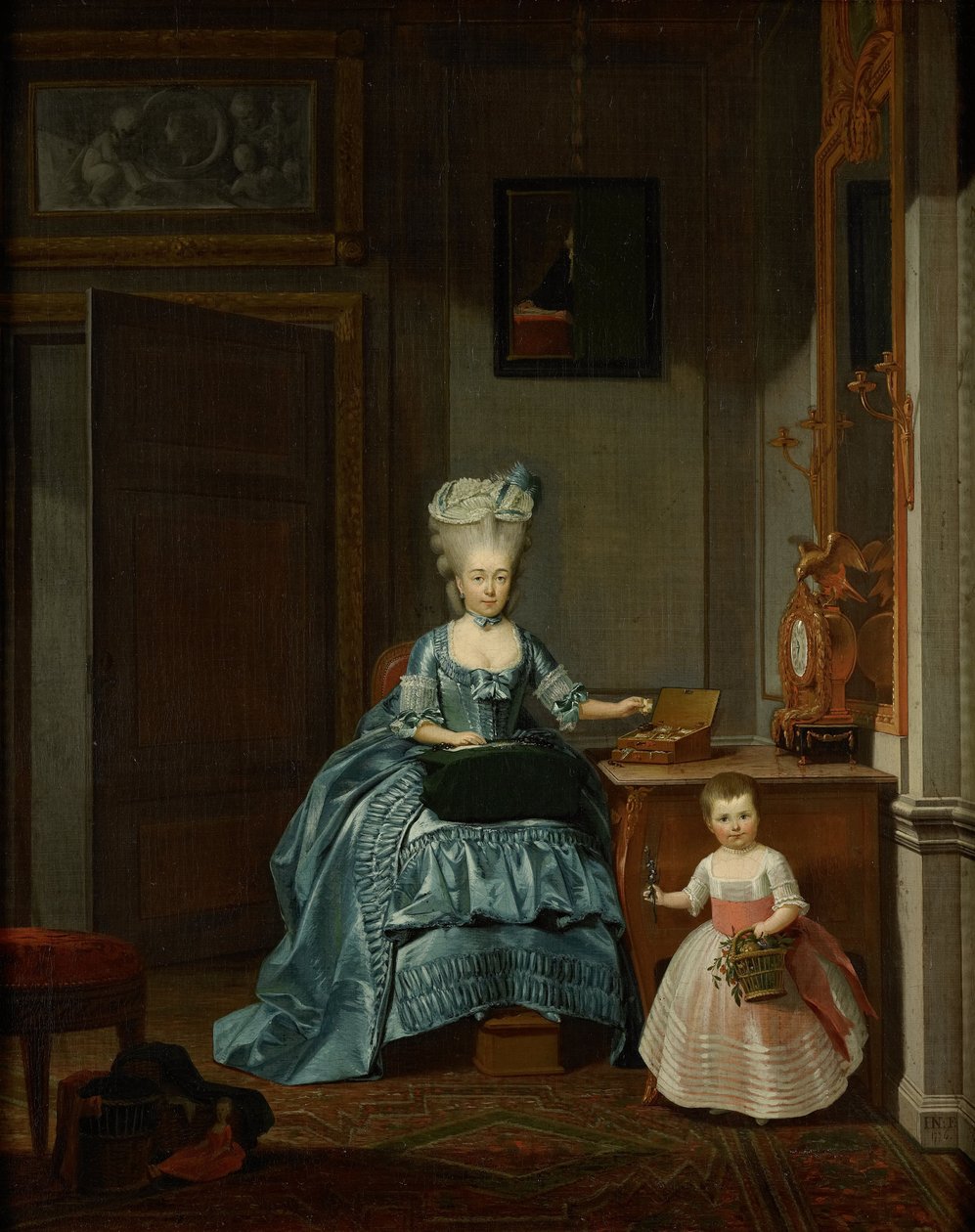 Susanna vanCollennéeMogge和她的女儿，1776年 作者 赫曼努斯·努曼