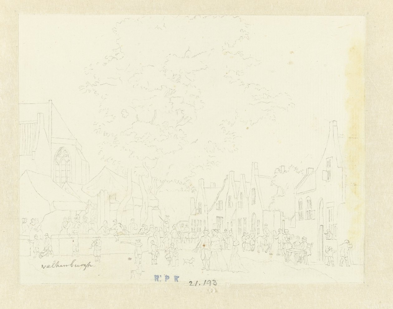 瓦尔肯堡村的集市 作者 Hermanus Petrus Schouten