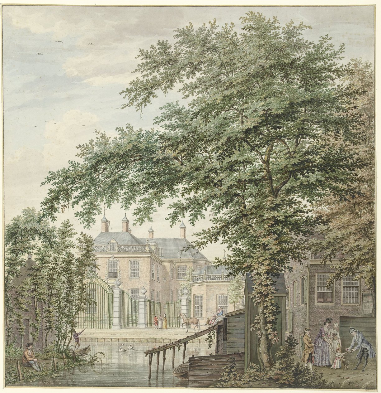 Vecht 马尔森卢森堡之家景观 费赫特河畔马尔森附近卢森堡房屋的景观 作者 Hermanus Petrus Schouten