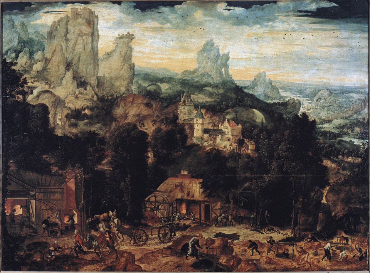 铜矿 - 布面油画 作者 Herri met de (c.1510 p.1550) Bles
