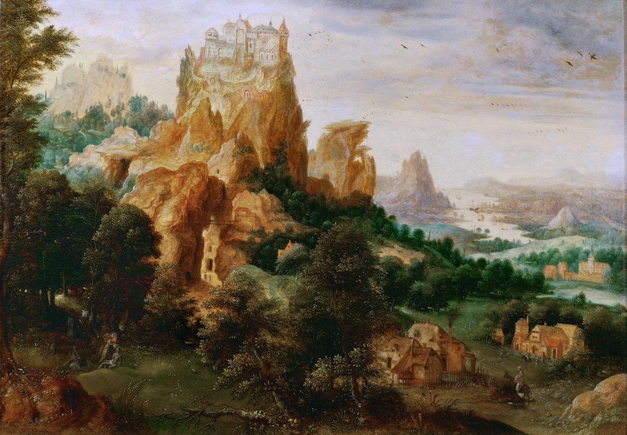 风景与好心人的寓言 - 风景与好心人的寓言 - Henri de Herri 遇到了 de Bles（1510-1550）。 木上油，约 1540 年。 尺寸：29x42 厘米。 艺术史博物馆，维也纳 作者 Herri met de (c.1510 p.1550) Bles