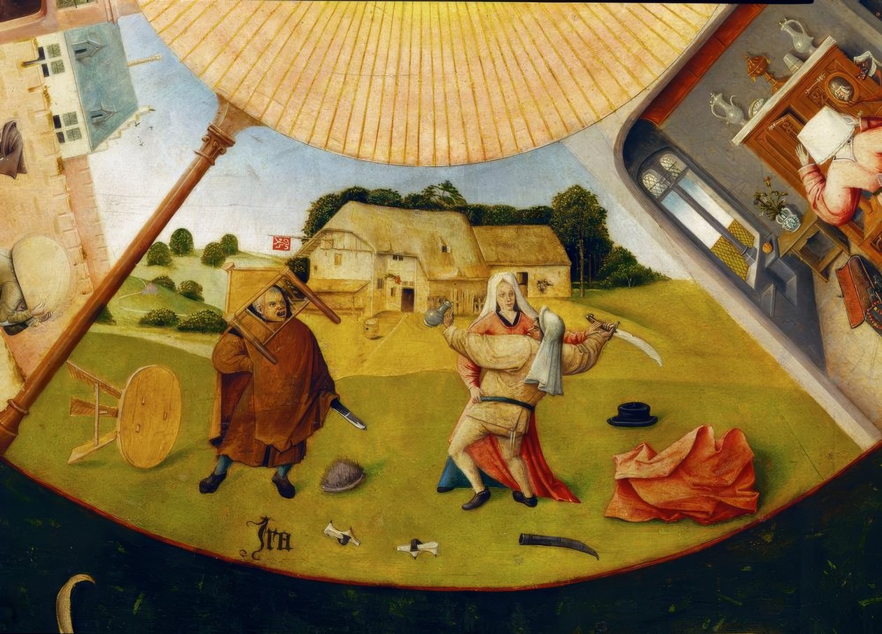 七个主要的罪和最后四个事 作者 Hieronymus Bosch