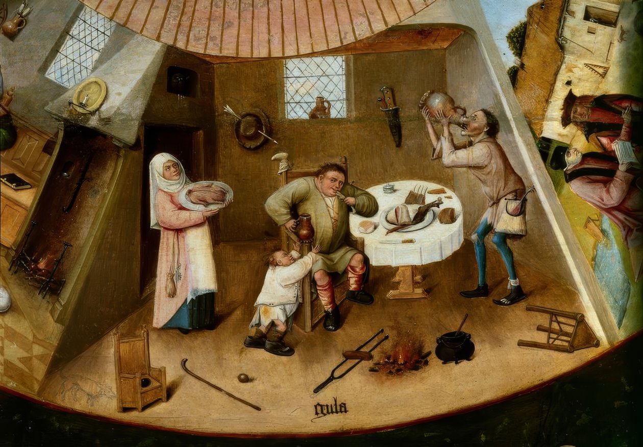 七大罪过和最后四件事 作者 Hieronymus Bosch
