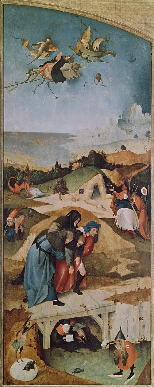 圣安东尼诱惑三联画的左翼（见159327） 作者 Hieronymus Bosch