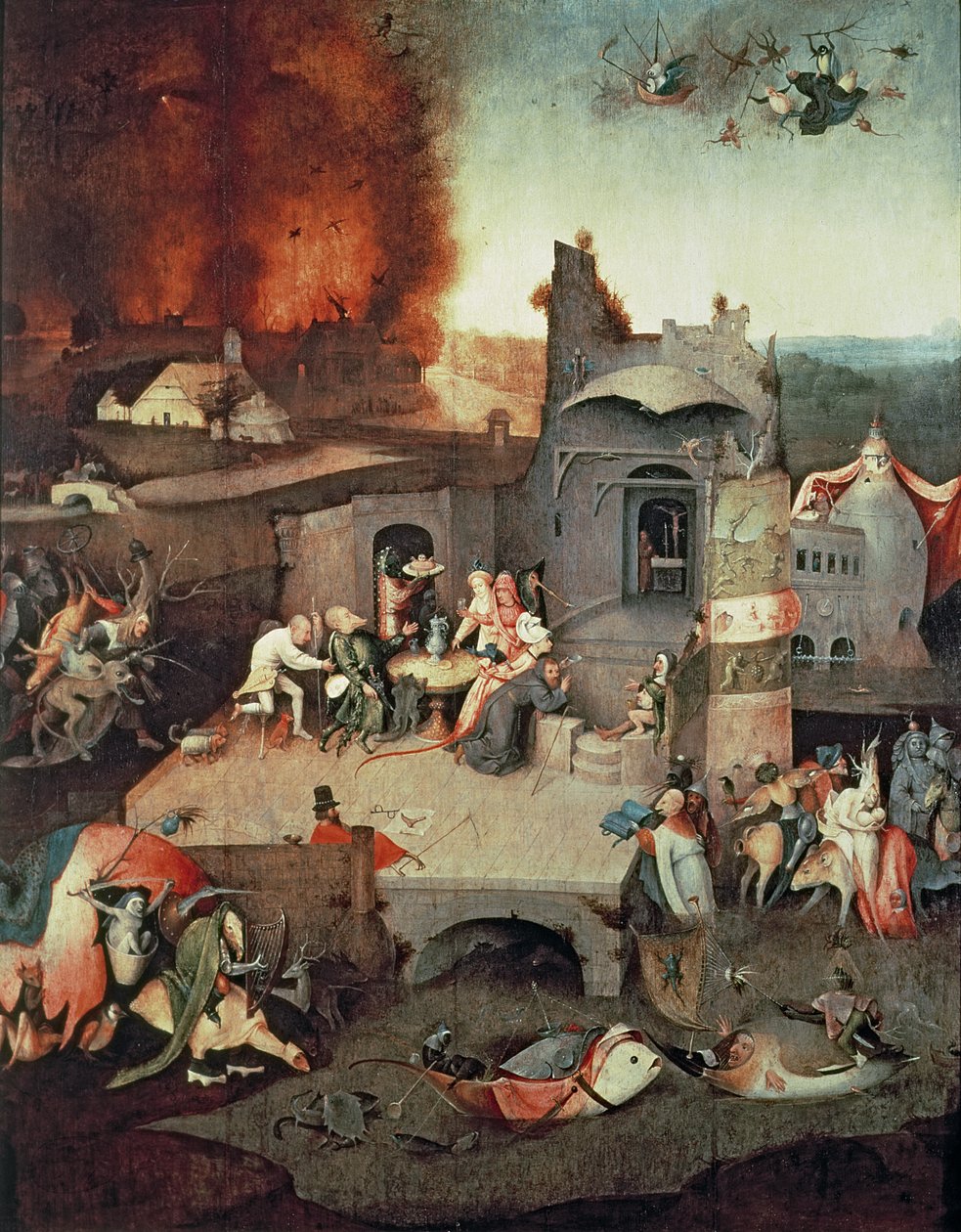 圣安东尼的诱惑，c.1500 作者 Hieronymus Bosch
