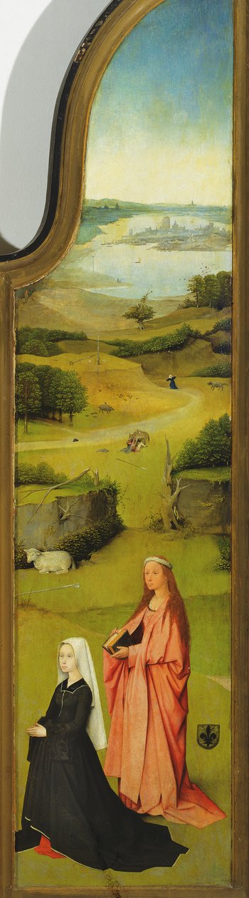 Magi的崇拜，右侧面板的细节，3410的油面板细节3427 作者 Hieronymus Bosch