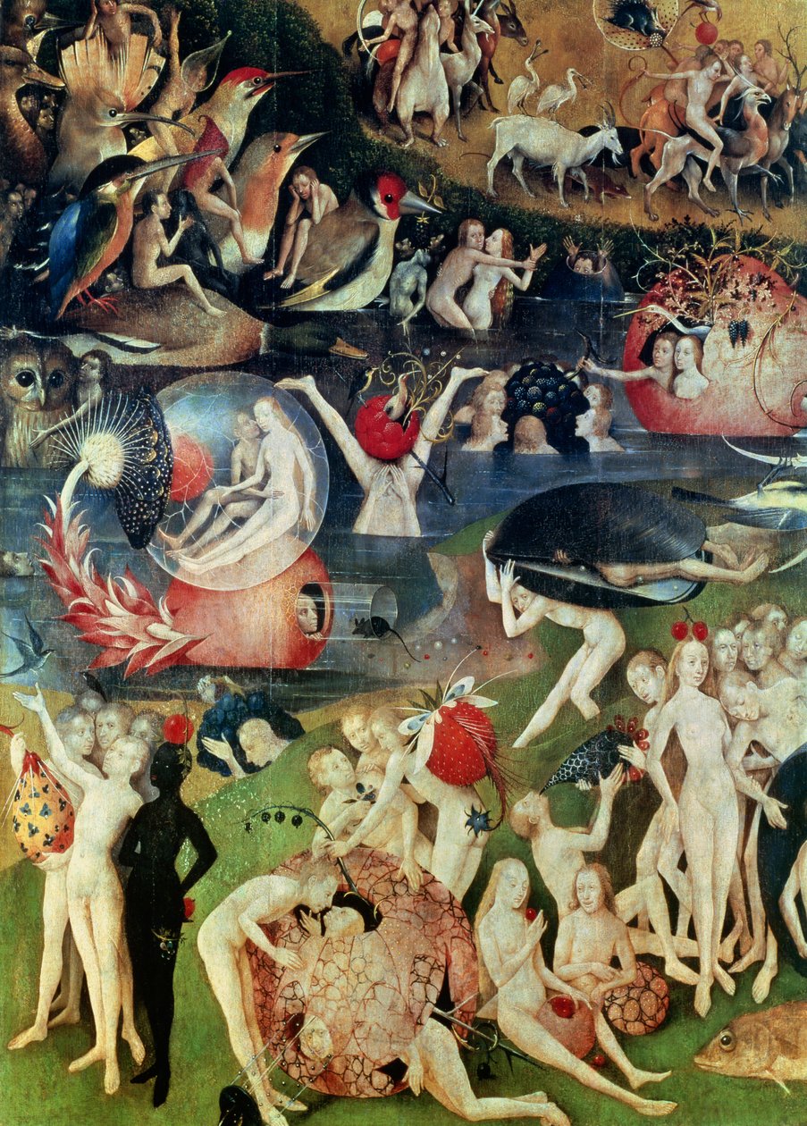 The Earthly Delights花园：豪华的寓言，中央面板的细节，c.1500 作者 Hieronymus Bosch