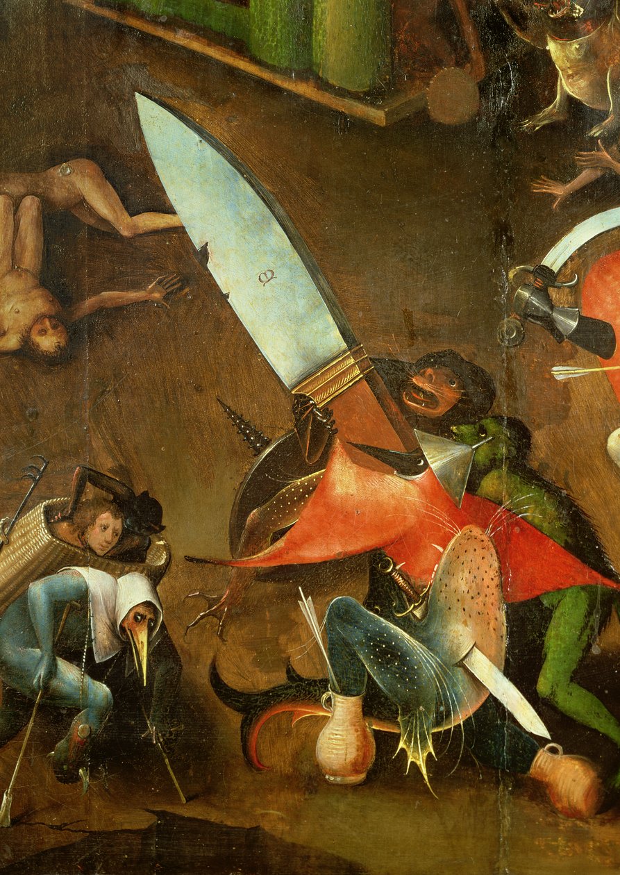 最后的审判（祭坛画）：匕首的细节 作者 Hieronymus Bosch